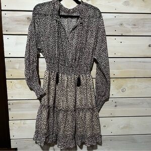 Leopard Print Long Sleeve Dress